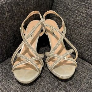 Strappy Silver Nina Heels